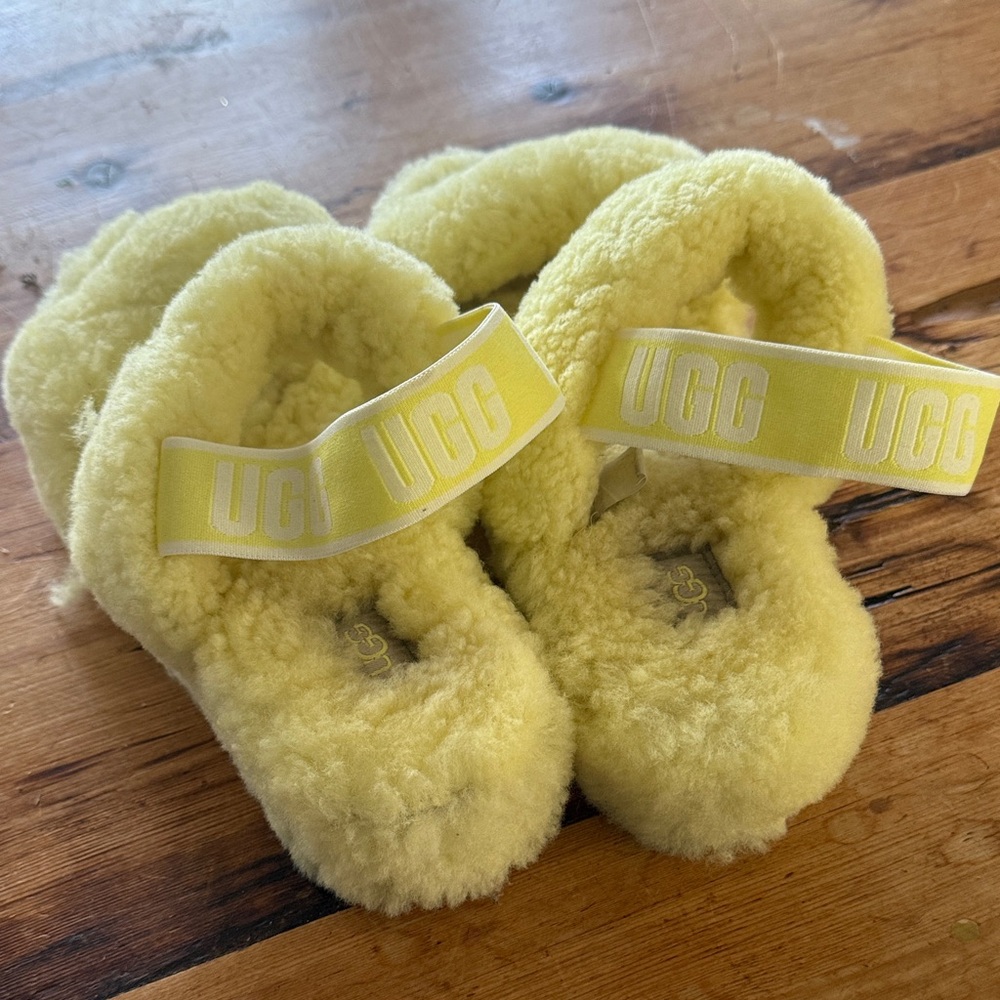 UGG Yellow Fluffy Slippers